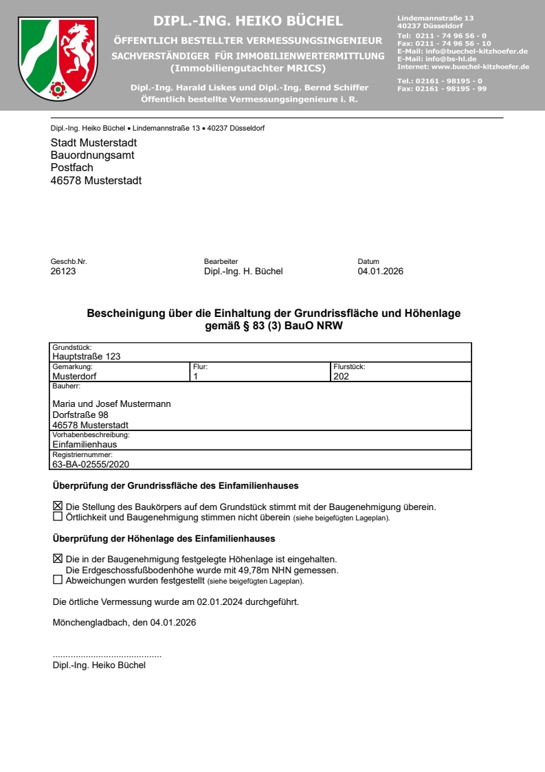 Überprüfung der Bauausführung Überprüfung der Bauausführung